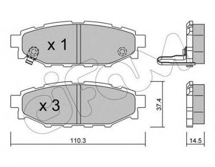 Купити SUBARU Гальмівні колодки задні. Forester,Impreza,Legacy,Outback Subaru XV, Impreza, Forester, Outback, Legacy CIFAM 822-764-0 (фото1) підбір по VIN коду, ціна 644 грн.