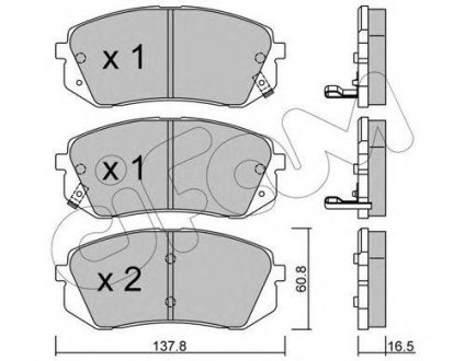 Гальмівні колодки пер. Kia Carens 07-/Sportage 04- (mando) Hyundai I40, KIA Sportage, Hyundai Tucson CIFAM 822-783-0