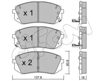 HYUNDAI ГАЛЬМІВНІ КОЛОДКИ KONA (OS, OSE, OSI) EV 18-, SONATA VII (LF) 2.4 14-, TUCSON (TL, TLE) 1.6 CRDi 18- CIFAM 822-783-1