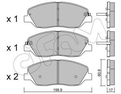 Купити Гальмівні колодки пер. Hyundai Santa FE 06- (mando) KIA Sorento, SsangYong Korando, Hyundai Santa Fe CIFAM 822-787-0 (фото1) підбір по VIN коду, ціна 1199 грн.