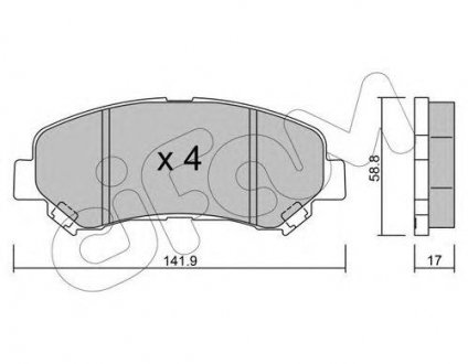 Купити Гальмівні колодки пер. QASHQAI I/QASHQAI II/ X-TRAIL 1.5D-2.5 07- Nissan X-Trail, Qashqai, Juke CIFAM 822-792-0 (фото1) підбір по VIN коду, ціна 863 грн.