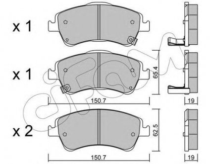 Купить Тормозные колодки перед. Toyota Auris 07-12 (bosch) (150,8x62,5x19,5) Toyota Corolla, Auris CIFAM 822-795-0 (фото1) подбор по VIN коду, цена 1088 грн.