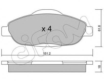 Тормозные колодки перед. Peugeot 308 07- (Bosch) CIFAM 822-804-0