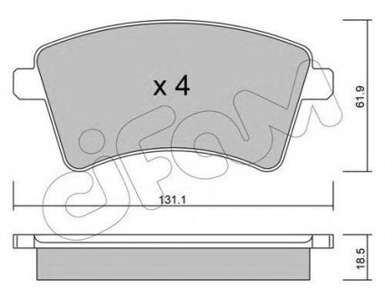 Тормозные колодки перед. Kangoo 08- (R15/R16) CIFAM 822-812-0