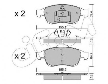 Купить Тормозные колодки перед. Megane 09-/Duster 10-/Dokker 13- Renault Megane, Fluence, Dacia Duster, Renault Scenic, Duster, Captur CIFAM 822-817-0 (фото1) подбор по VIN коду, цена 932 грн.