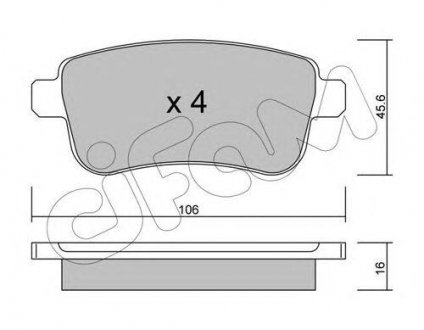 Купити RENAULT Колодки гальмівні задні. Fluence 10-, Megane III,Scenic III 09- Renault Megane, Fluence, Scenic, Grand Scenic CIFAM 822-818-0 (фото1) підбір по VIN коду, ціна 800 грн.