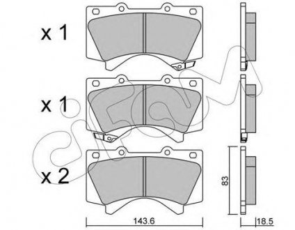 TOYOTA тормозные колодки передние.Land Cruiser 4.7/4.5d 08- CIFAM 822-821-0