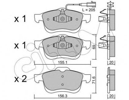 FIAT тормозов.колодки передней. Doblo 10-, Opel Combo 12- CIFAM 822-824-0