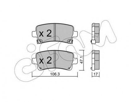 Купить Тормозные колодки задние Opel Insignia 08- (TRW) SAAB 9-5, Opel Insignia, Chevrolet Malibu CIFAM 822-844-0 (фото1) подбор по VIN коду, цена 891 грн.