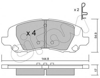 Купить Тормозные колодки перед. Lancer VIII/Outlander II/Peugeot 4008 08- Dodge Avenger, Jeep Compass, Patriot, Dodge Caliber CIFAM 822-861-0 (фото1) подбор по VIN коду, цена 1020 грн.