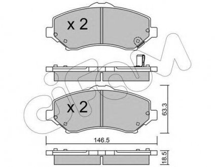 CHRYSLER Гальмівні колодки передні.Grand Voyager,Dodge Nitro,Cherokee 07- CIFAM 822-862-1