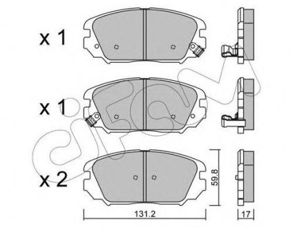 Колодки тормозные перед. Civic/Sonata/Tucson (04-13) CIFAM 822-885-0