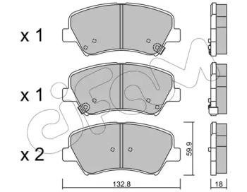 Гальмівні колодки пер. Ceed/Cerato/Elantra/Equus/i30 (09-21) CIFAM 822-944-0