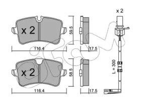 Купити VW Колодки гальмівні задні Audi A6/7 11- Audi A8 CIFAM 822-955-1K (фото1) підбір по VIN коду, ціна 1167 грн.