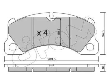 Купити VW Колодки гальм. Touareg 3,0-4,2 10- Porsche Cayenne, Panamera, Volkswagen Touareg CIFAM 822-957-0 (фото1) підбір по VIN коду, ціна 1758 грн.