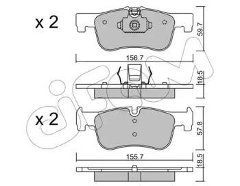 BMW Гальмівні колодки передні. 1 F20,2 F22,3 F30,4 F32,33 12- CIFAM 822-959-0