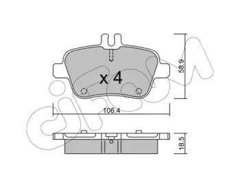 Купити DB К-т задніх гальм. колодок A/B-Class Mercedes W246, CLA-Class, W176, GLA-Class, Infiniti Q CIFAM 822-966-0 (фото1) підбір по VIN коду, ціна 778 грн.