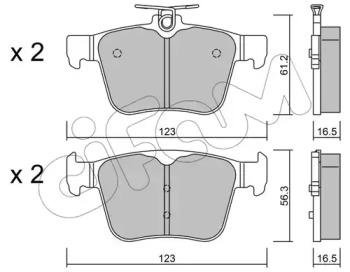 VW Гальмівні колодки задн.Audi A3,Golf VII,Touran 12- CIFAM 822-981-0