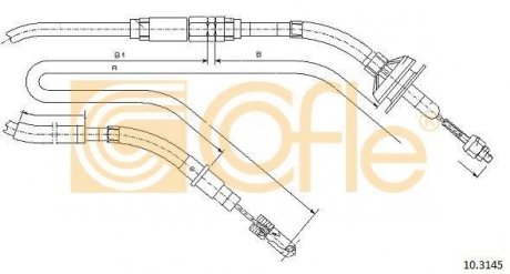 Купити Трос зчеплення Volkswagen Golf, Jetta COFLE 10.3145 (фото1) підбір по VIN коду, ціна 1379 грн.