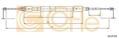 Трос ручного гальма зад. Л/ П Citroen C3 I (FC_) 2002/02- Citroen C3 COFLE 10.4714