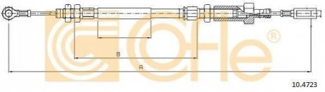 Трос ручного тормоза перед. Ducato/Boxer 02-06 (барабан) (1078/762) Citroen Jumper, Peugeot Boxer, Fiat Ducato COFLE 10.4723