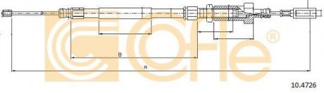 Трос ручного тормоза (центр) Fiat Ducato 02-06 (диск тормоза)) COFLE 10.4726