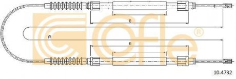 Трос ручного тормоза зад. CITROEN/FIAT JUMPER/DUCATO 94-02 L/R COFLE 10.4732