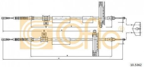 Купити Трос ручника Ford Focus COFLE 10.5362 (фото1) підбір по VIN коду, ціна 1863 грн.