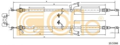 Трос ручника Ford C-Max, Focus COFLE 10.5366