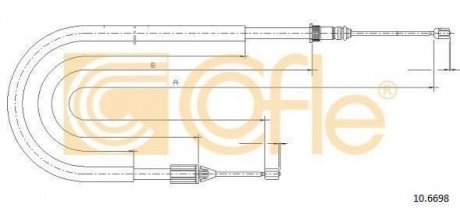 Купить Трос ручника Renault Megane, Scenic COFLE 10.6698 (фото1) подбор по VIN коду, цена 310 грн.