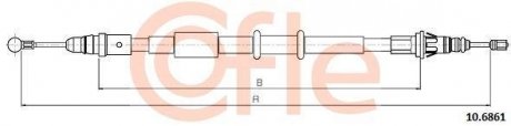 Трос ручного тормоза зад. Л/П Renault Master 10- (RWD) (спарка) Renault Master COFLE 10.6861