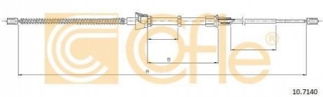 Трос ручних гальм(барабан) Seat Ibiza, VW Polo, 1 COFLE 10.7140