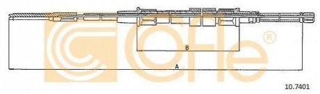 Купить Трос ручника Volkswagen Golf, Jetta, Seat Toledo COFLE 10.7401 (фото1) подбор по VIN коду, цена 346 грн.