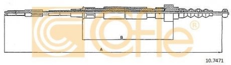 Купить Трос ручника Volkswagen Golf, Jetta, Seat Toledo COFLE 10.7471 (фото1) подбор по VIN коду, цена 531 грн.