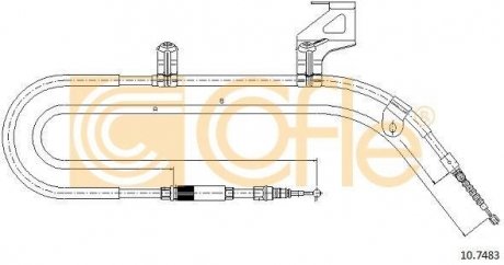 Трос ручного тормоза зад. П VW Passat 96- 1890/1577+158 COFLE 10.7483