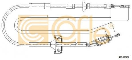 Купить Трос ручника Volvo V70, XC70 COFLE 10.8066 (фото1) подбор по VIN коду, цена 848 грн.