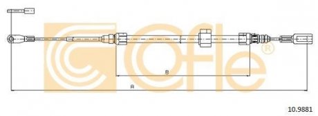 Трос ручника Mercedes W901, W902, W903, Volkswagen LT, Mercedes W904 COFLE 10.9881