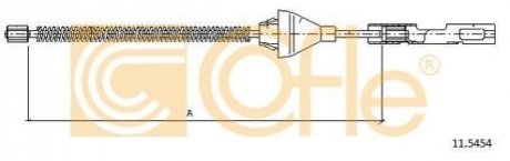 Купити Трос ручника Ford Focus, Fiesta, Fusion, Mazda 2 COFLE 11.5454 (фото1) підбір по VIN коду, ціна 194 грн.