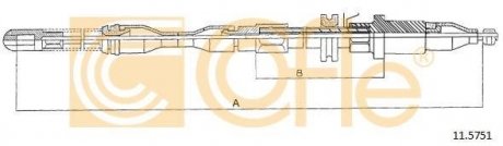 Трос ручного тормоза левый Opel Corsa 91-93 COFLE 11.5751