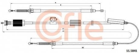 Трос ручного гальма(універсал/електро) Opel Astra J 10- Opel Astra COFLE 11.5841