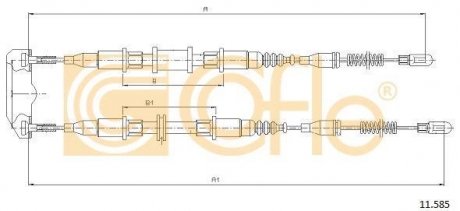 Купити Трос ручника Opel Kadett, Daewoo Nexia COFLE 11.585 (фото1) підбір по VIN коду, ціна 947 грн.