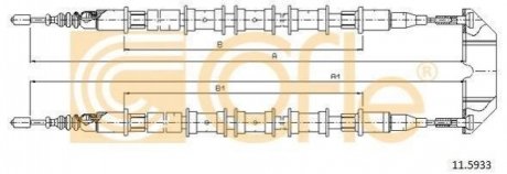 Купить Трос ручника Opel Vectra COFLE 11.5933 (фото1) подбор по VIN коду, цена 879 грн.