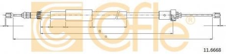 Трос ручного тормоза Renault Clio COFLE 116668