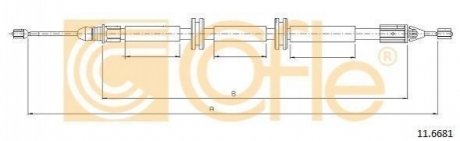 Трос ручника Renault Kangoo COFLE 11.6681