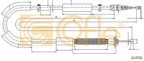 Купить Трос ручника COFLE 12.0722 (фото1) подбор по VIN коду, цена 801 грн.