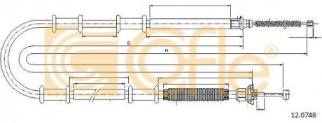 Трос ручника Fiat Doblo, Opel Combo COFLE 12.0748