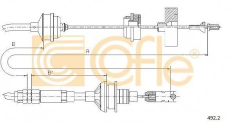 Трос зчеплення Peugeot 806, Citroen Jumpy, Fiat Scudo, Peugeot Expert COFLE 492.2