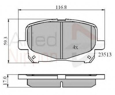 Колодка тормозов. диск. toyota camry 2.2, 3.0 24v, 3 COMLINE adb0904