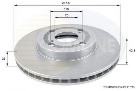 Диск Тормозной вентилируемый Toyota Corolla, Prius COMLINE adc01107v