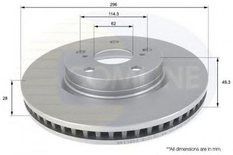 Диск Гальмівний вентильований COMLINE adc01147v
